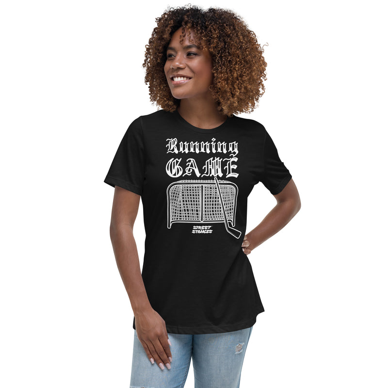 RUNNING GAME WOMEN'S HOCKEY DRIP GRAPHIC PRINT T-SHIRT