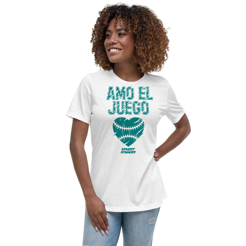 AMO EL JUEGO WOMEN'S BASEBALL DRIP GRAPHIC PRINT T-SHIRT
