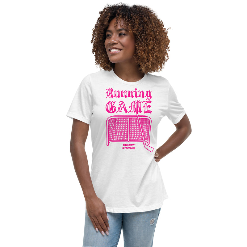 RUNNING GAME WOMEN'S HOCKEY DRIP GRAPHIC PRINT T-SHIRT