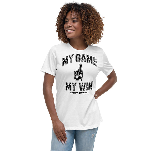 MY GAME, MY WIN WOMEN'S SOCCER DRIP GRAPHIC PRINT T-SHIRT