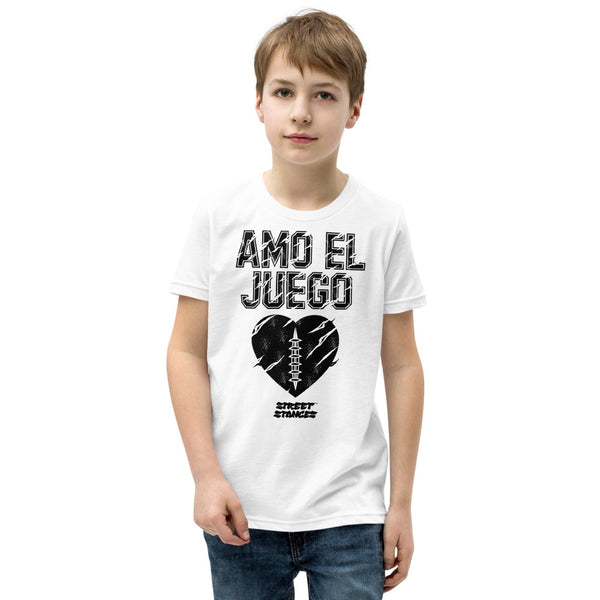 AMO EL JUEGO YOUTH FOOTBALL DRIP GRAPHIC PRINT T-SHIRT