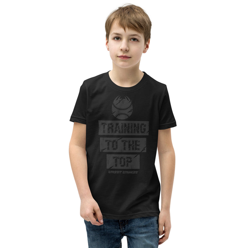 TRAINING TO THE TOP YOUTH BASEBALL DRIP GRAPHIC PRINT T-SHIRT