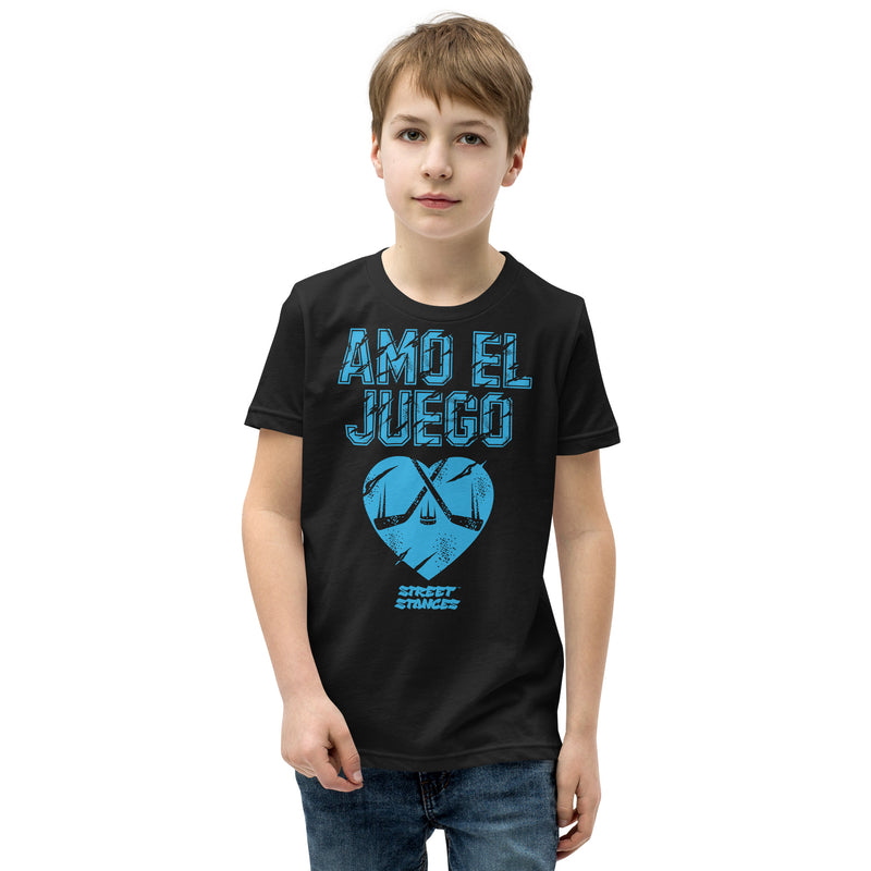 AMO EL JUEGO YOUTH HOCKEY DRIP GRAPHIC PRINT T-SHIRT