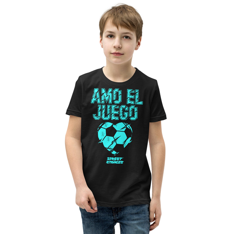 AMO EL JUEGO YOUTH SOCCER DRIP GRAPHIC PRINT T-SHIRT
