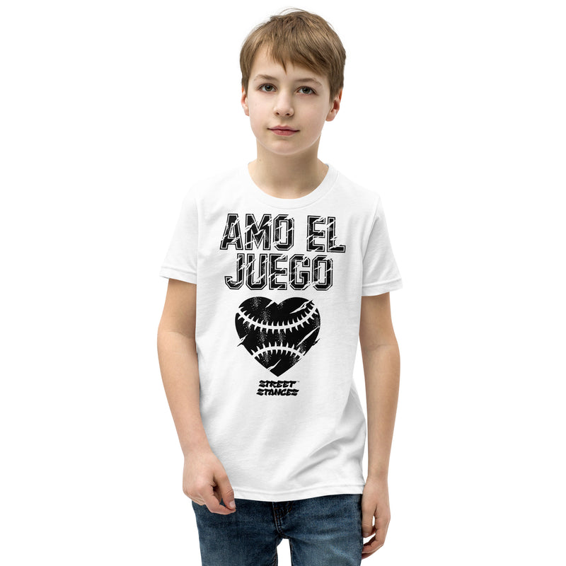AMO EL JUEGO YOUTH BASEBALL DRIP GRAPHIC PRINT T-SHIRT